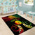 Personalised New Caledonia Independence Day Area Rug Polynesian Tattoo and Plumeria Reggae Color