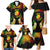 Personalised New Caledonia Independence Day Family Matching Mermaid Dress and Hawaiian Shirt Polynesian Tattoo and Plumeria Reggae Color