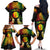 Personalised New Caledonia Independence Day Family Matching Off The Shoulder Long Sleeve Dress and Hawaiian Shirt Polynesian Tattoo and Plumeria Reggae Color