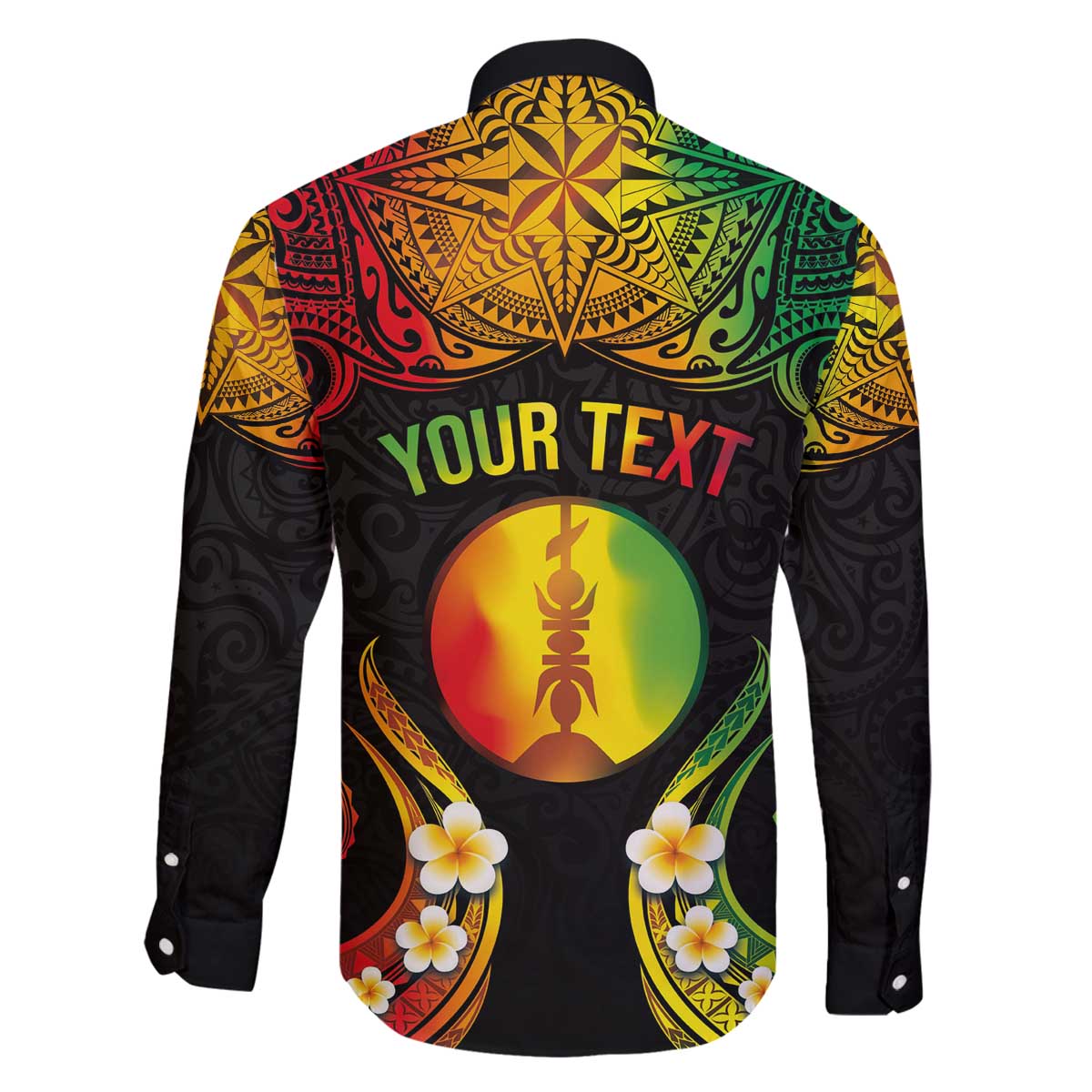 Personalised New Caledonia Independence Day Family Matching Off Shoulder Short Dress and Hawaiian Shirt Polynesian Tattoo and Plumeria Reggae Color