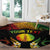 Personalised New Caledonia Independence Day Round Carpet Polynesian Tattoo and Plumeria Reggae Color