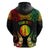 Personalised New Caledonia Independence Day Zip Hoodie Polynesian Tattoo and Plumeria Reggae Color