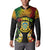 Personalised Tuvalu Independence Day Button Sweatshirt Polynesian Tattoo and Plumeria Reggae Color