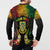 Personalised Tuvalu Independence Day Button Sweatshirt Polynesian Tattoo and Plumeria Reggae Color