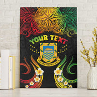 Personalised Tuvalu Independence Day Canvas Wall Art Polynesian Tattoo and Plumeria Reggae Color LT03 Without Frame Reggae - Polynesian Pride