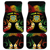 Personalised Tuvalu Independence Day Car Mats Polynesian Tattoo and Plumeria Reggae Color LT03 - Polynesian Pride