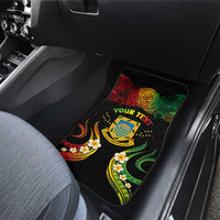 Personalised Tuvalu Independence Day Car Mats Polynesian Tattoo and Plumeria Reggae Color LT03 - Polynesian Pride