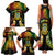 Personalised Tuvalu Independence Day Family Matching Tank Maxi Dress and Hawaiian Shirt Polynesian Tattoo and Plumeria Reggae Color