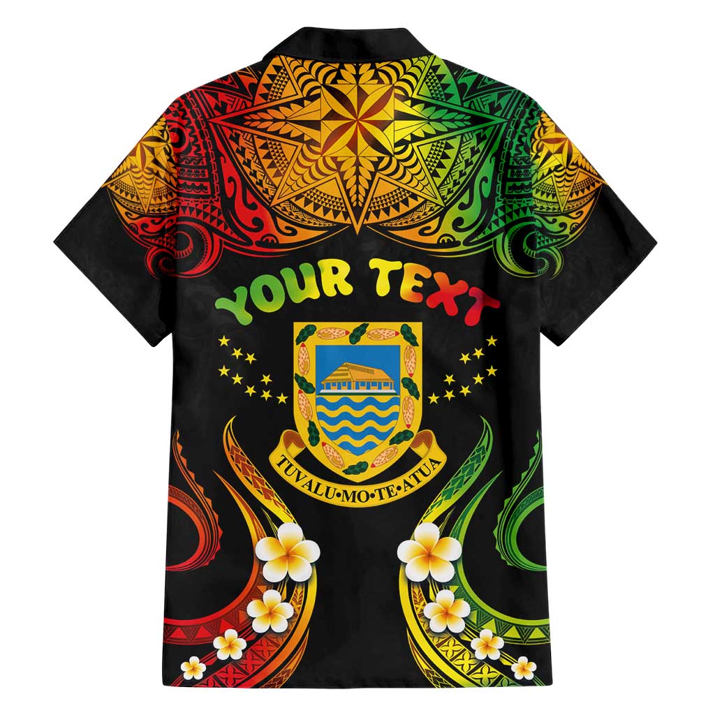 Personalised Tuvalu Independence Day Hawaiian Shirt Polynesian Tattoo and Plumeria Reggae Color LT03 - Polynesian Pride