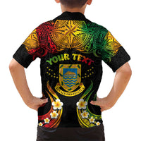 Personalised Tuvalu Independence Day Hawaiian Shirt Polynesian Tattoo and Plumeria Reggae Color LT03 - Polynesian Pride