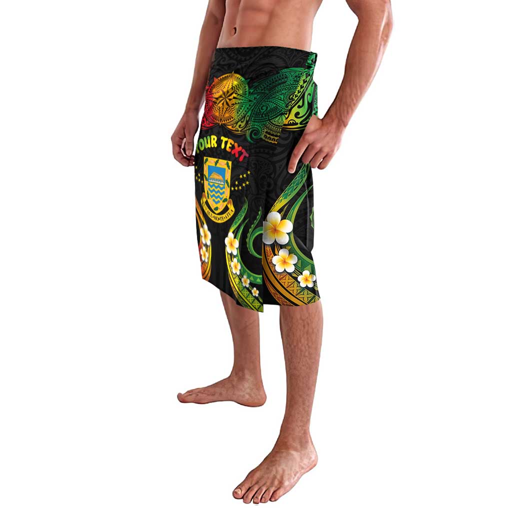 Personalised Tuvalu Independence Day Lavalava Polynesian Tattoo and Plumeria Reggae Color LT03 - Polynesian Pride