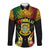 Personalised Tuvalu Independence Day Long Sleeve Button Shirt Polynesian Tattoo and Plumeria Reggae Color