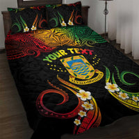 Personalised Tuvalu Independence Day Quilt Bed Set Polynesian Tattoo and Plumeria Reggae Color LT03 Reggae - Polynesian Pride