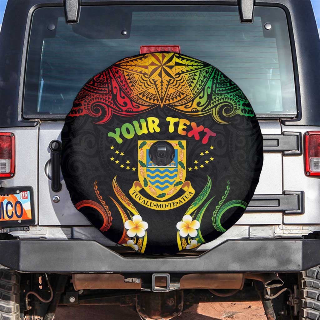 Personalised Tuvalu Independence Day Spare Tire Cover Polynesian Tattoo and Plumeria Reggae Color LT03 Reggae - Polynesian Pride