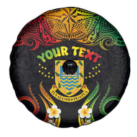 Personalised Tuvalu Independence Day Spare Tire Cover Polynesian Tattoo and Plumeria Reggae Color LT03 - Polynesian Pride