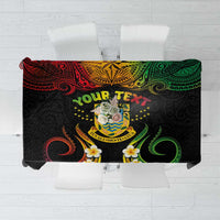 Personalised Tuvalu Independence Day Tablecloth Polynesian Tattoo and Plumeria Reggae Color LT03 Reggae - Polynesian Pride