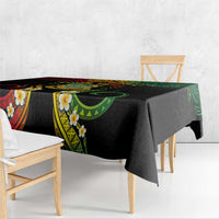 Personalised Tuvalu Independence Day Tablecloth Polynesian Tattoo and Plumeria Reggae Color LT03 - Polynesian Pride