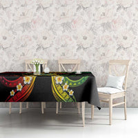 Personalised Tuvalu Independence Day Tablecloth Polynesian Tattoo and Plumeria Reggae Color LT03 - Polynesian Pride