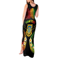 Personalised Tuvalu Independence Day Tank Maxi Dress Polynesian Tattoo and Plumeria Reggae Color LT03 - Polynesian Pride
