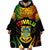 Personalised Tuvalu Independence Day Wearable Blanket Hoodie Polynesian Tattoo and Plumeria Reggae Color