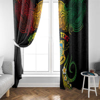 Personalised Tuvalu Independence Day Window Curtain Polynesian Tattoo and Plumeria Reggae Color LT03 - Polynesian Pride