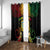 Personalised Tuvalu Independence Day Window Curtain Polynesian Tattoo and Plumeria Reggae Color