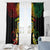 Personalised Tuvalu Independence Day Window Curtain Polynesian Tattoo and Plumeria Reggae Color