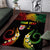 Personalised Malampa Fiji Day Area Rug Polynesian Tattoo and Plumeria Reggae Color