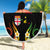 Personalised Malampa Fiji Day Beach Blanket Polynesian Tattoo and Plumeria Reggae Color