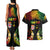 Personalised Malampa Fiji Day Couples Matching Tank Maxi Dress and Hawaiian Shirt Polynesian Tattoo and Plumeria Reggae Color