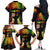 Personalised Malampa Fiji Day Family Matching Off The Shoulder Long Sleeve Dress and Hawaiian Shirt Polynesian Tattoo and Plumeria Reggae Color