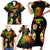 Personalised Malampa Fiji Day Family Matching Short Sleeve Bodycon Dress and Hawaiian Shirt Polynesian Tattoo and Plumeria Reggae Color