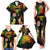 Personalised Malampa Fiji Day Family Matching Tank Maxi Dress and Hawaiian Shirt Polynesian Tattoo and Plumeria Reggae Color