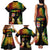 Personalised Malampa Fiji Day Family Matching Tank Maxi Dress and Hawaiian Shirt Polynesian Tattoo and Plumeria Reggae Color