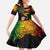 Personalised Malampa Fiji Day Kid Short Sleeve Dress Polynesian Tattoo and Plumeria Reggae Color