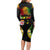 Personalised Malampa Fiji Day Long Sleeve Bodycon Dress Polynesian Tattoo and Plumeria Reggae Color