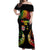 Personalised Malampa Fiji Day Off Shoulder Maxi Dress Polynesian Tattoo and Plumeria Reggae Color