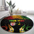 Personalised Malampa Fiji Day Round Carpet Polynesian Tattoo and Plumeria Reggae Color