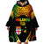 Personalised Malampa Fiji Day Wearable Blanket Hoodie Polynesian Tattoo and Plumeria Reggae Color