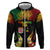 Personalised Malampa Fiji Day Zip Hoodie Polynesian Tattoo and Plumeria Reggae Color