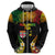 Personalised Malampa Fiji Day Zip Hoodie Polynesian Tattoo and Plumeria Reggae Color