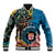 Fiji and Australia Kangaroos Baseball Jacket Indigenous Aboriginal and Fijian Masi Tribal Tattoo