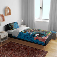 Fiji and Australia Kangaroos Bedding Set Indigenous Aboriginal and Fijian Masi Tribal Tattoo