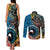 Fiji and Australia Kangaroos Couples Matching Tank Maxi Dress and Long Sleeve Button Shirt Indigenous Aboriginal and Fijian Masi Tribal Tattoo