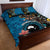 Fiji and Australia Kangaroos Quilt Bed Set Indigenous Aboriginal and Fijian Masi Tribal Tattoo