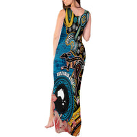 Fiji and Australia Kangaroos Tank Maxi Dress Indigenous Aboriginal and Fijian Masi Tribal Tattoo