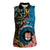 Fiji and Australia Kangaroos Women Sleeveless Polo Shirt Indigenous Aboriginal and Fijian Masi Tribal Tattoo