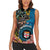 Fiji and Australia Kangaroos Women Sleeveless Polo Shirt Indigenous Aboriginal and Fijian Masi Tribal Tattoo