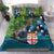 Fiji and New Zealand Tui Bird Bedding Set Koru Fern Leafs and Palm Tree With Plumeria