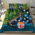 Fiji and New Zealand Tui Bird Bedding Set Koru Fern Leafs and Palm Tree With Plumeria